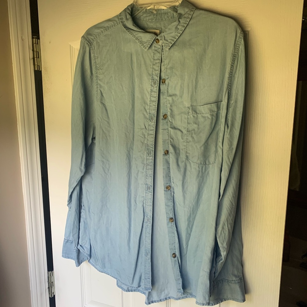 Denim Long Sleeve Blouse / Button Up
